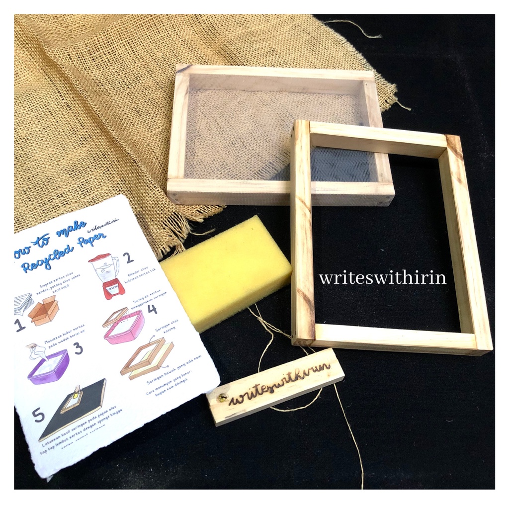 jual-writeswithirin-cetakan-saringan-kertas-daur-ulang-handmade