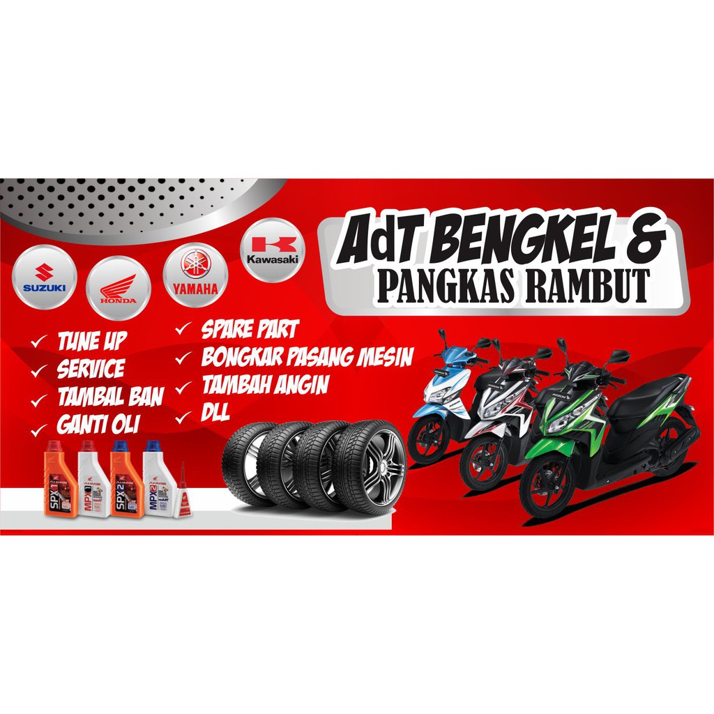 Jual Spanduk Bengkel / Banner Bengkel Motor / Baliho Bengkel / Banner