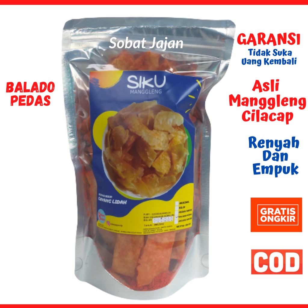 Jual Kripik Singkong Manggleng Balado Pedas Snack Daerah Camilan