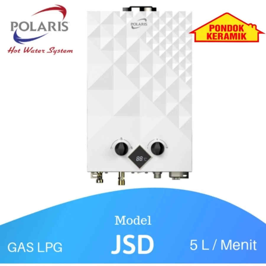 Pemanas Air Polaris Water Heater Gas Tipe JSD10 - 5DL 5 Lt / Menit