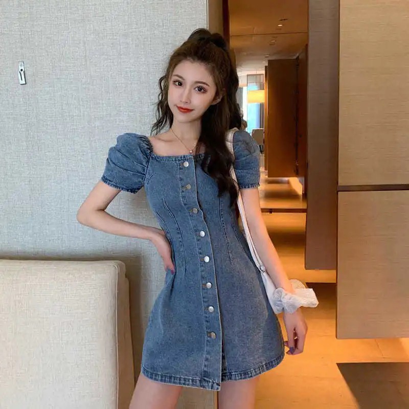 Denim on sale dress shopee