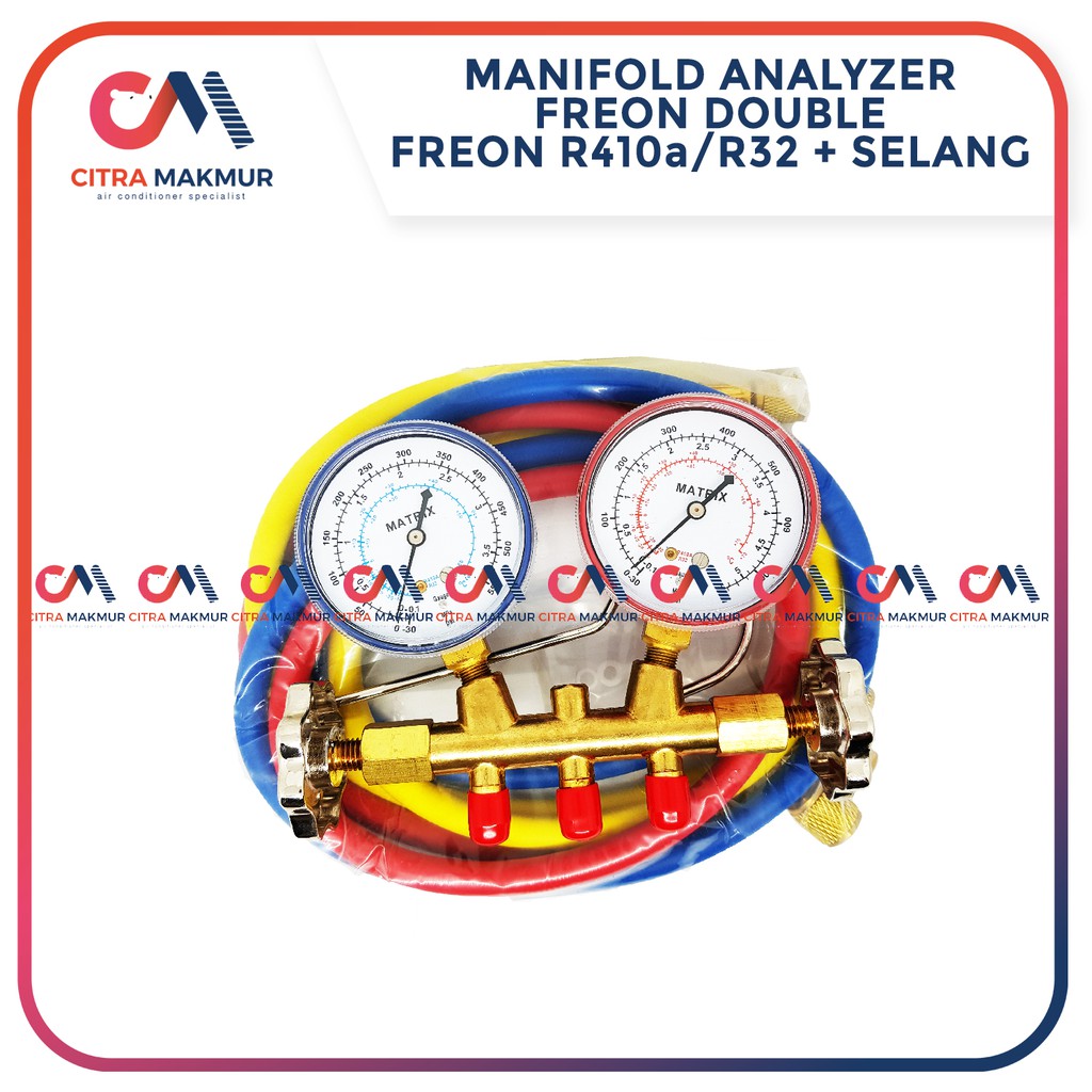 Jual Manifold Double Gauge Set R410 R32 Freon Refrigrant R 32 410 R410a ...