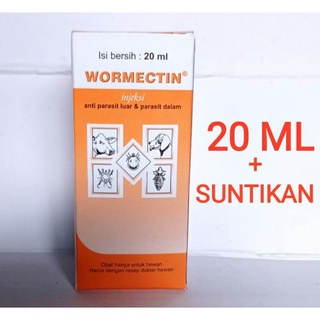 Jual WORMECTIN 20ML OBAT HEWAN anti jamur parasit cacing gudig scabies ...