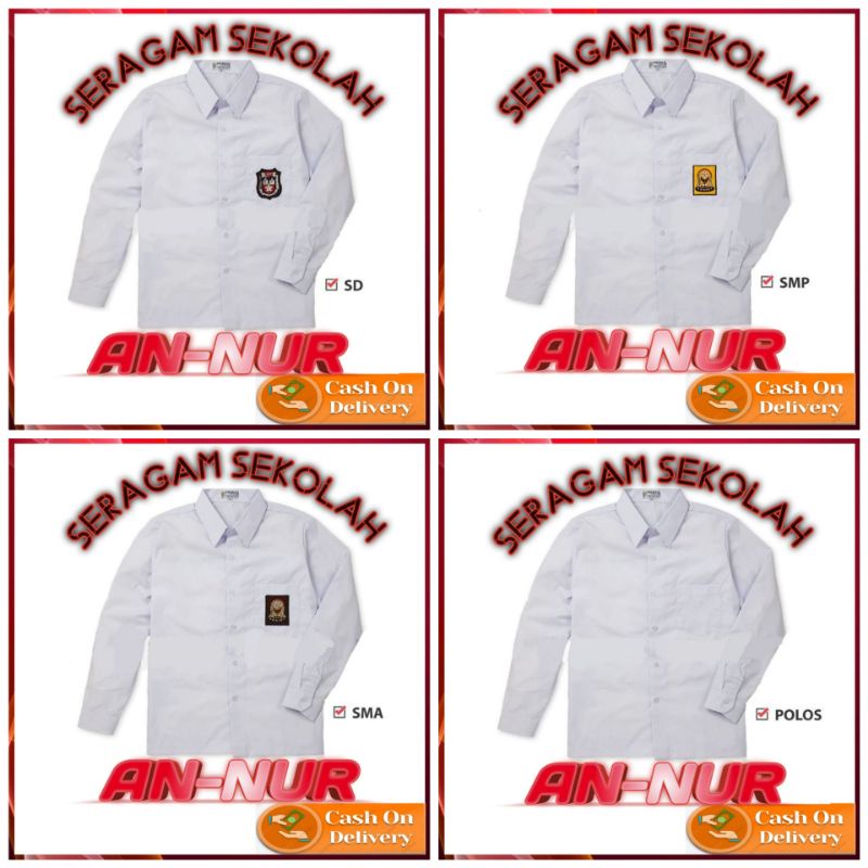 Jual Baju Seragam Sekolah Kemeja Putih Sd Smp Sma Lengan Panjang Shopee Indonesia