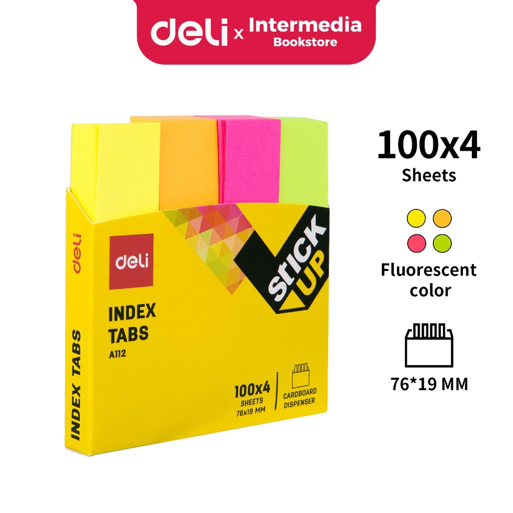 Jual Deli EA11202 Memo Indeks - Paper Index Tabs 76×19mm 4×100sheet ...
