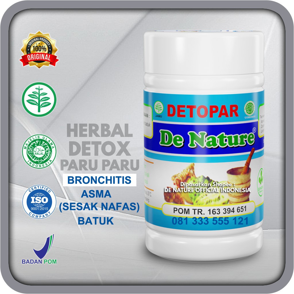 Jual Obat Paru Paru Obat Batuk Obat Batuk Berdahak Detox Paru Herbal Asli Detopar De Nature 8715