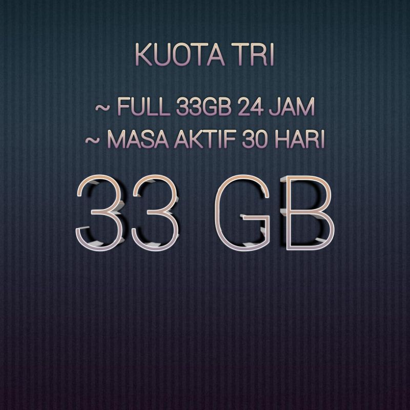 Jual Paket Internet three 33gb full 24 jam 30 hari | Shopee Indonesia