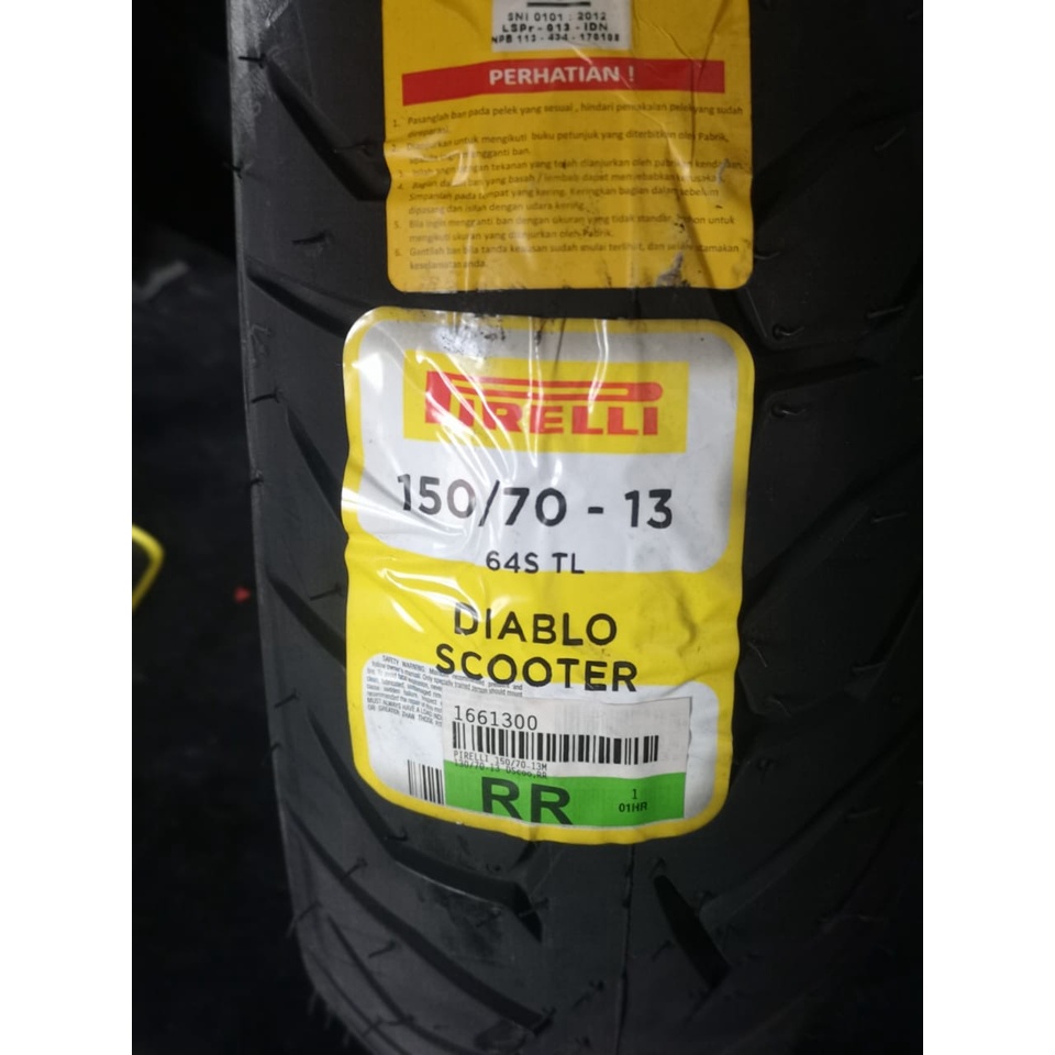 Jual Pirelli 150 70 13 Nmax Kymco Diablo Scooter import 64S