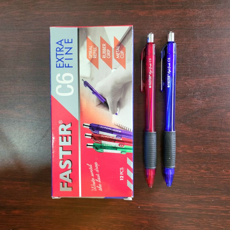 Jual Ballpoint / Pulpen / Pen Merk Faster C6 ( Hitam, Biru ) | Shopee ...