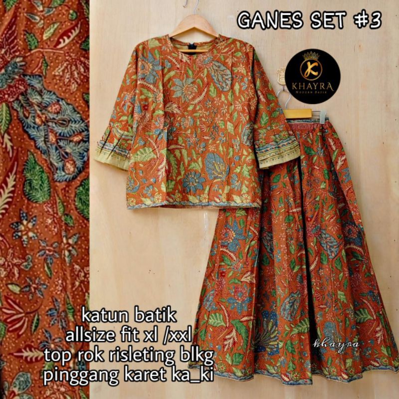 Jual Setelan Batik Blus Lengan Panjang Model Terompet Rok Batik Model ...