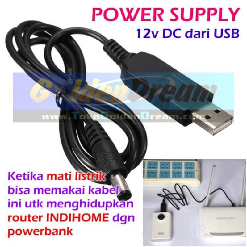 Jual Kabel Adaptor Konverter Usb Power Boost Dc 5V Ke Dc 12V Untuk Alat ...