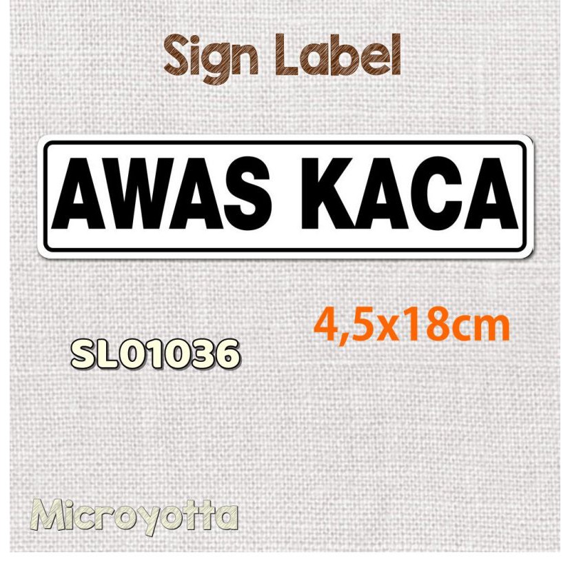 Jual Microyotta Sign Label - AWAS KACA - SL010036 | Shopee Indonesia