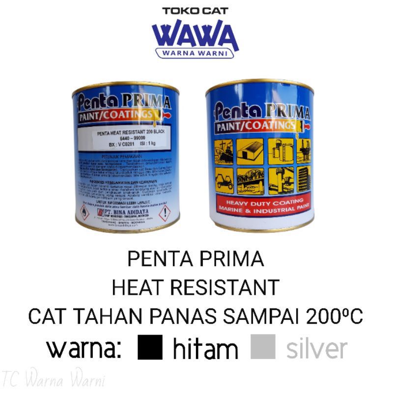 Jual Cat Tahan Panas 200 Derajat Penta Prima Penta Super Gloss Heat Resistant 200500gr Eceran 7635