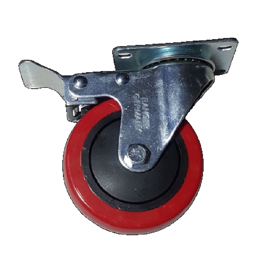 Jual Roda Troli Troly Trolly PU Merah 3