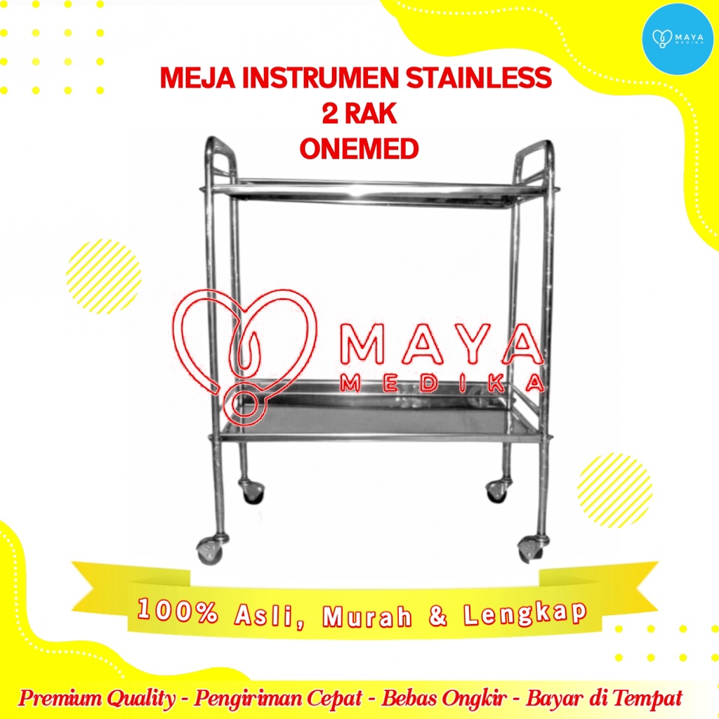 Jual Meja Instrumen Stainless 2 Rak One Med | Shopee Indonesia