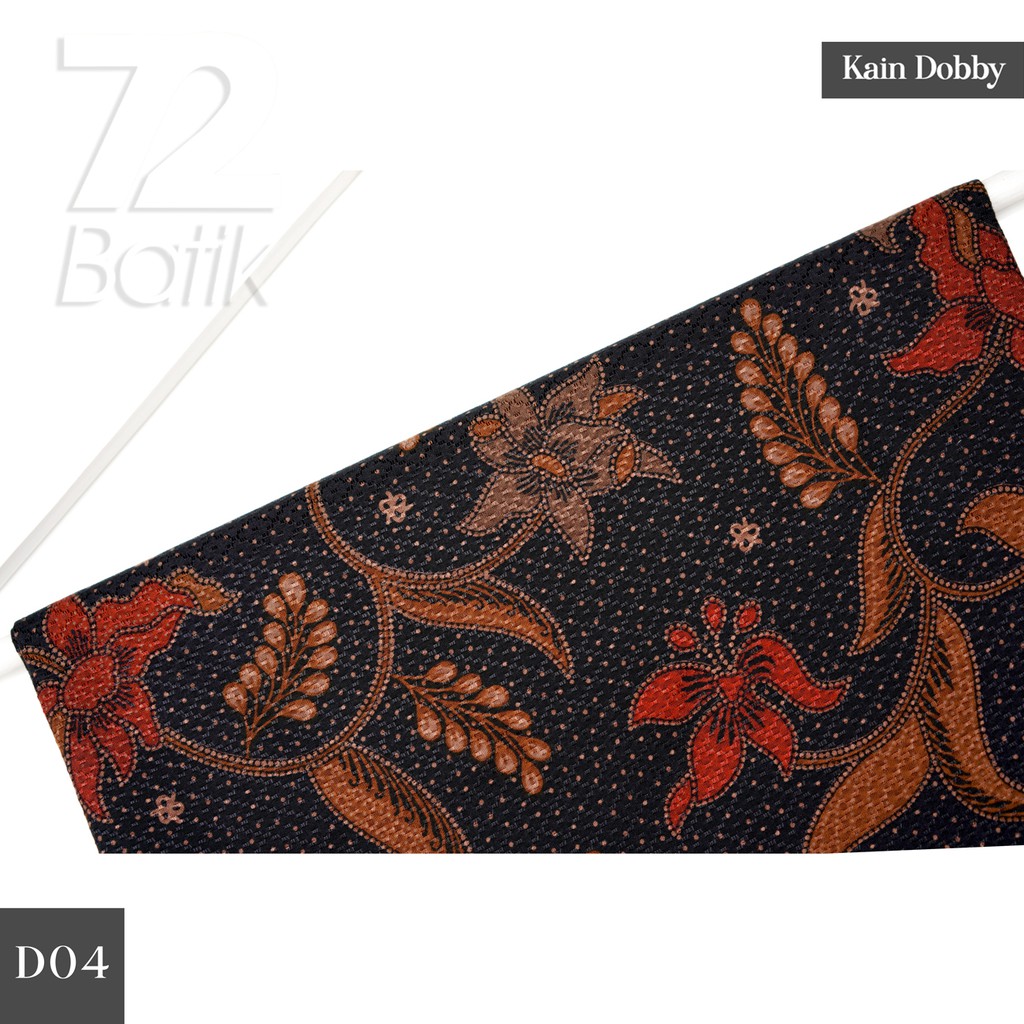 Jual KAIN BATIK PREMIUM Dobby Motif Kembang Warna Hitam Item Ireng ...