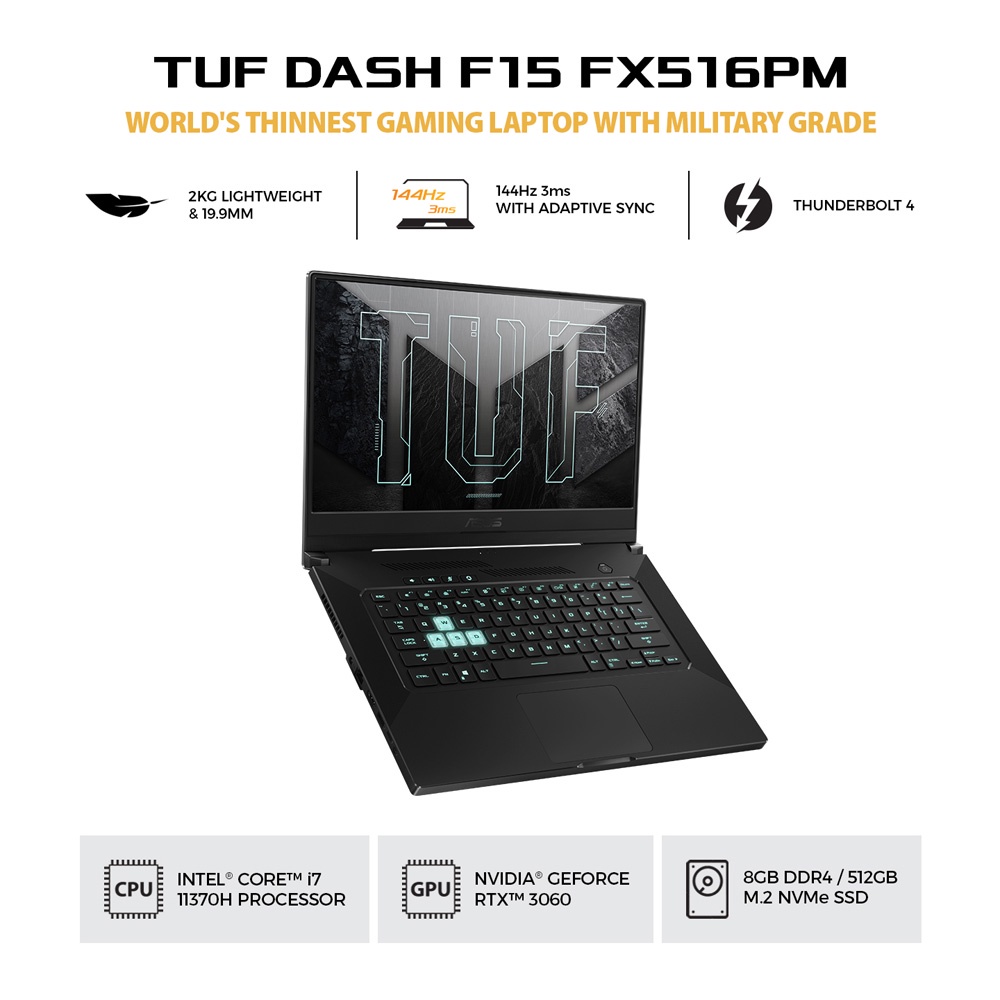 ASUS TUF Dash F15 FX516PM 中古（Jual asus tuf dash f15 fx516pm 
