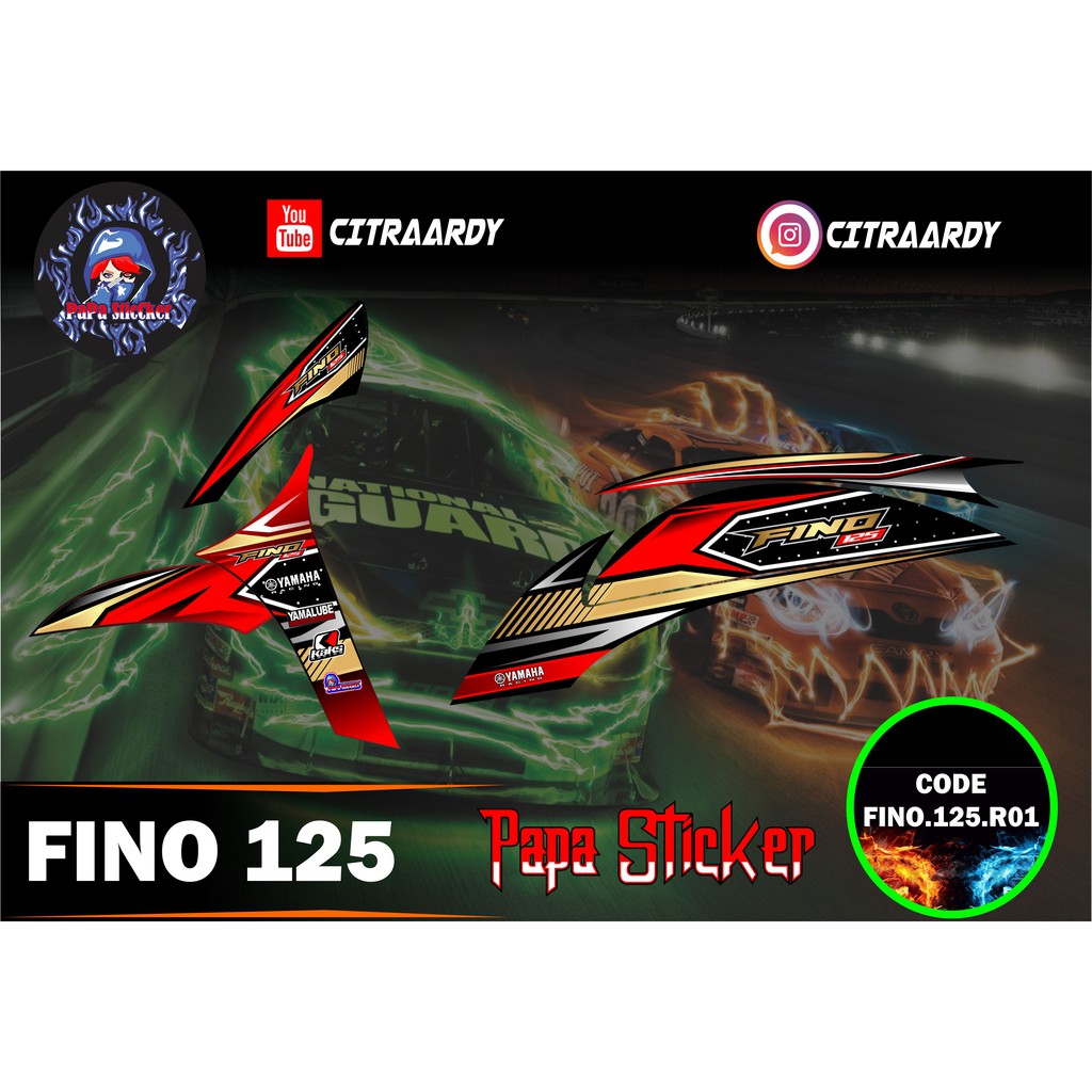 Jual Sticker Striping FINO FI SEMI FULL VARIASI MOTOR YAMAHA FINO ...