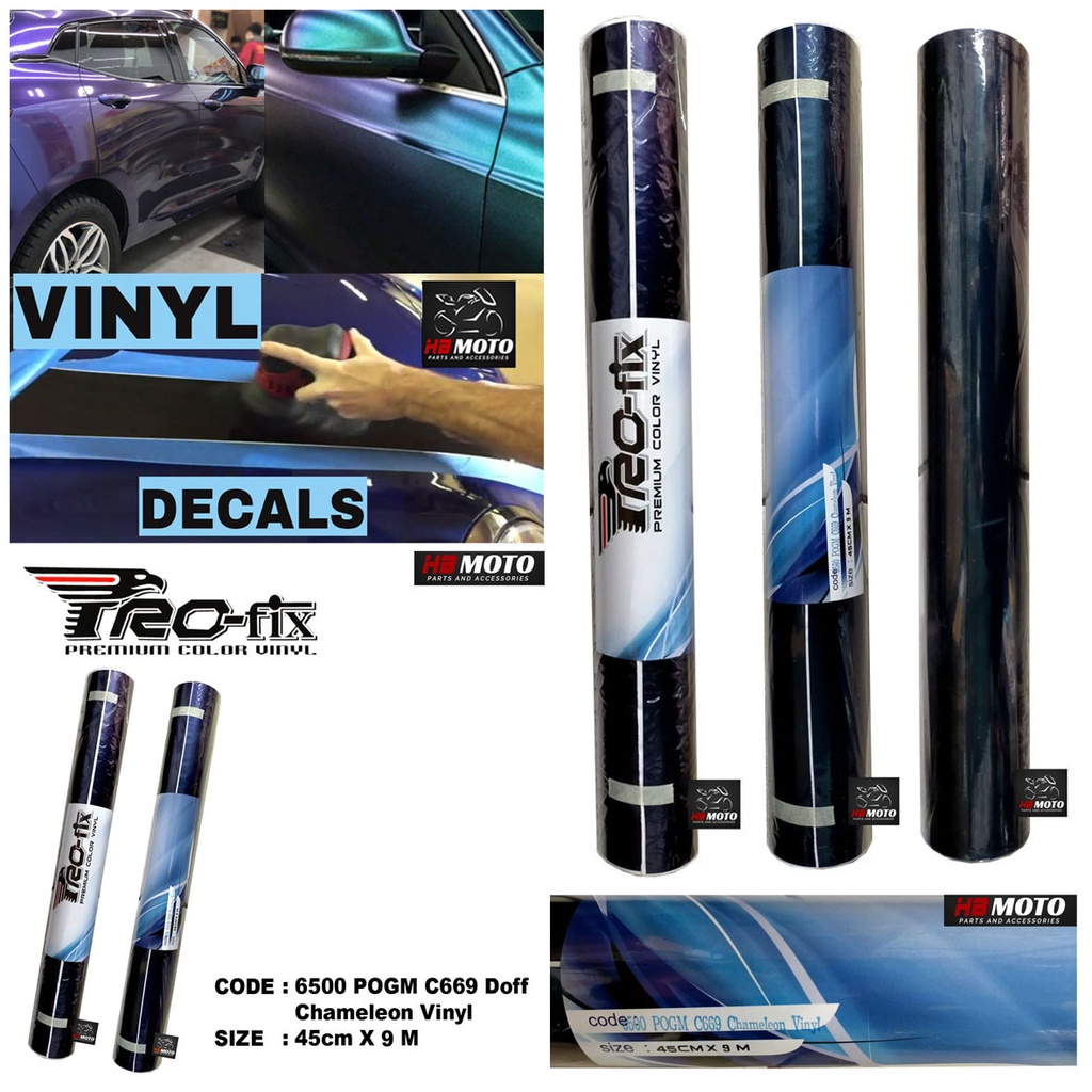 Jual Sticker PROFIX Chameleon Vinyl Blue Pure Doff 6500 POGM C669 DOFF ...