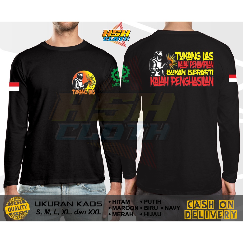 Jual Baju Kaos Distro Lengan Panjang Welder Seniman Api Tukang Las