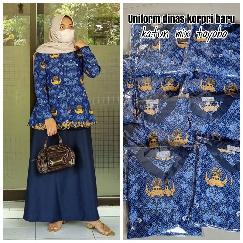 Jual GAMIS BATIK KORPRI TERBARU 2022, GAMIS UNIFORM KORPRI DINAS 2022