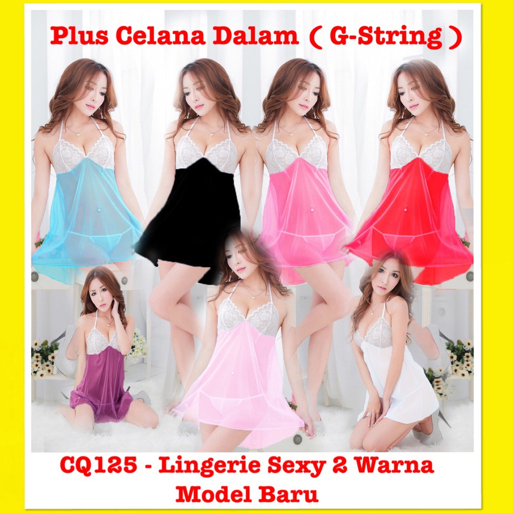 Jual Baju Dinas Malam Sexy Cq125 Pakaian Lingerie Sexy 2 Warna Renda Serat Mesh Eksotis G String 6454