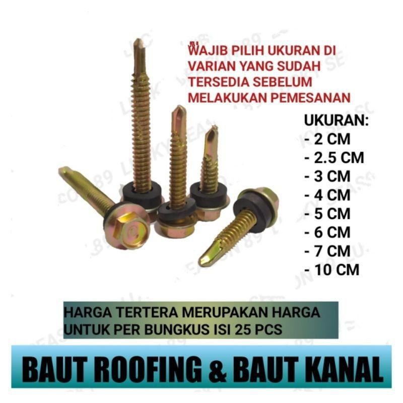 Jual BAUT ROOFING BAJA RINGAN ISI 25 PCS | Shopee Indonesia