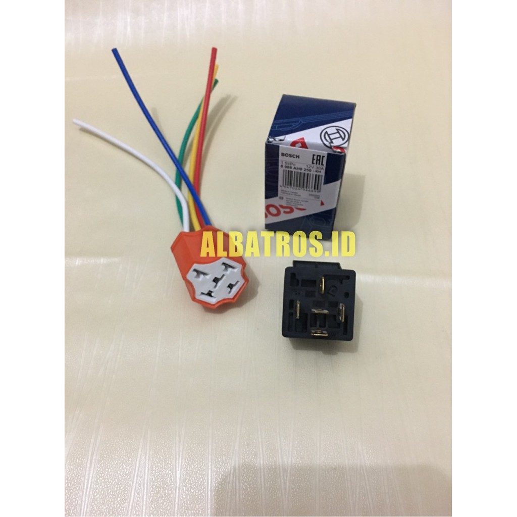 Jual Soket riley keramik+relay bosch kaki 5 lima 12v 30A AH0-250 ...