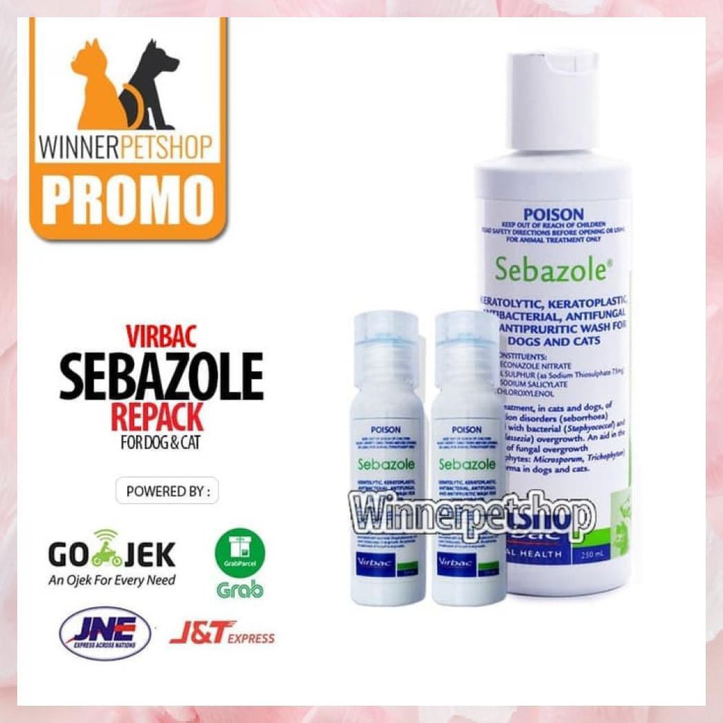 Jual SEBAZOLE REPACK / SHAMPOO JAMUR SEBAZOLE / VIRBAC SEBAZOLE SHAMPOO