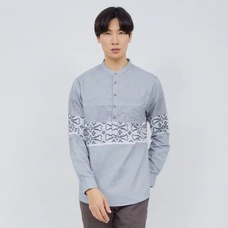 M231 Kemeja Pria Koko Panjang Abu 1606A