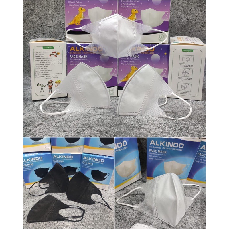 Jual Alkindo Masker Duckbill 1 Box Isi 50 Pcs Ada Kemenkes | Shopee ...