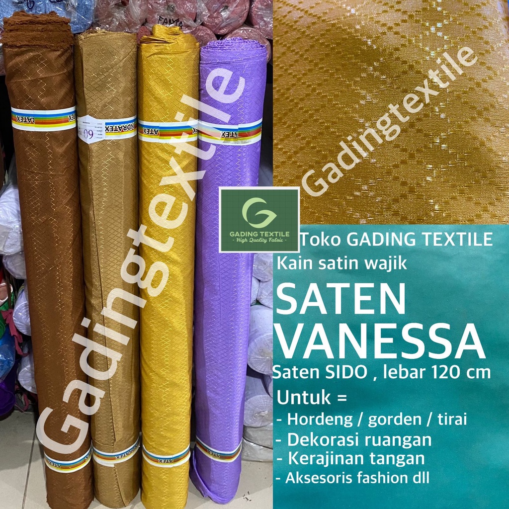 Jual ( per setengah meter ) kain SATEN VANESSA satin wajik sido meteran ...