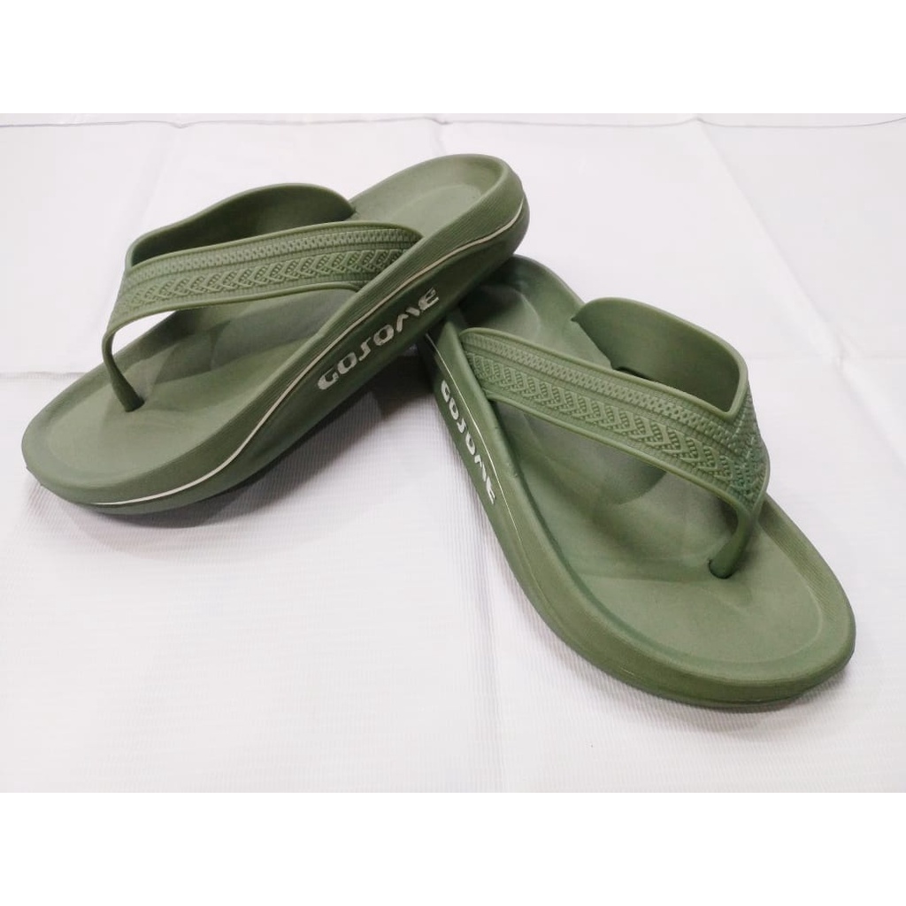 Jual GOSOME Sandal Jepit Wedges Hak Rendah Lebar Wanita Flipper