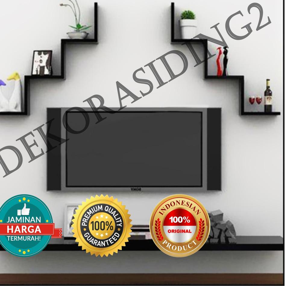 Jual Promo - rak ambalan dinding minimalis zig zag - AD07 / hiasan