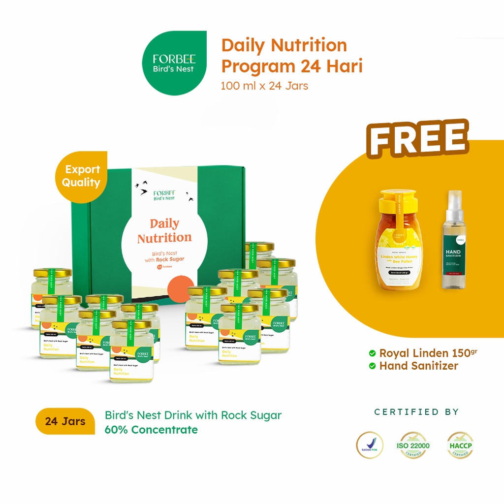 Jual Minuman Sarang Burung Walet Daily Nutrition 24 Hari Forbee Bird Nest Vitamin Anak Daya