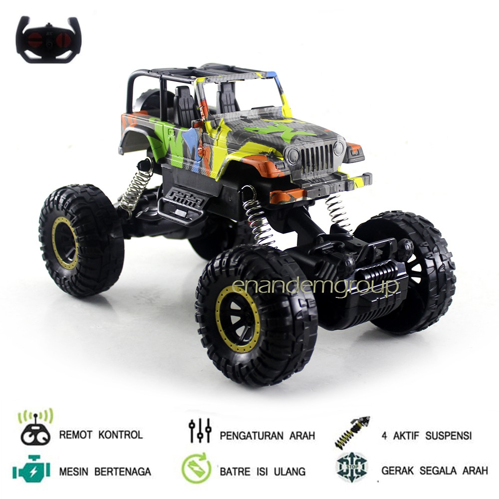 Jual Mainan Mobil Remot Kontrol Rc Climbing Super Military Bigfoot ...