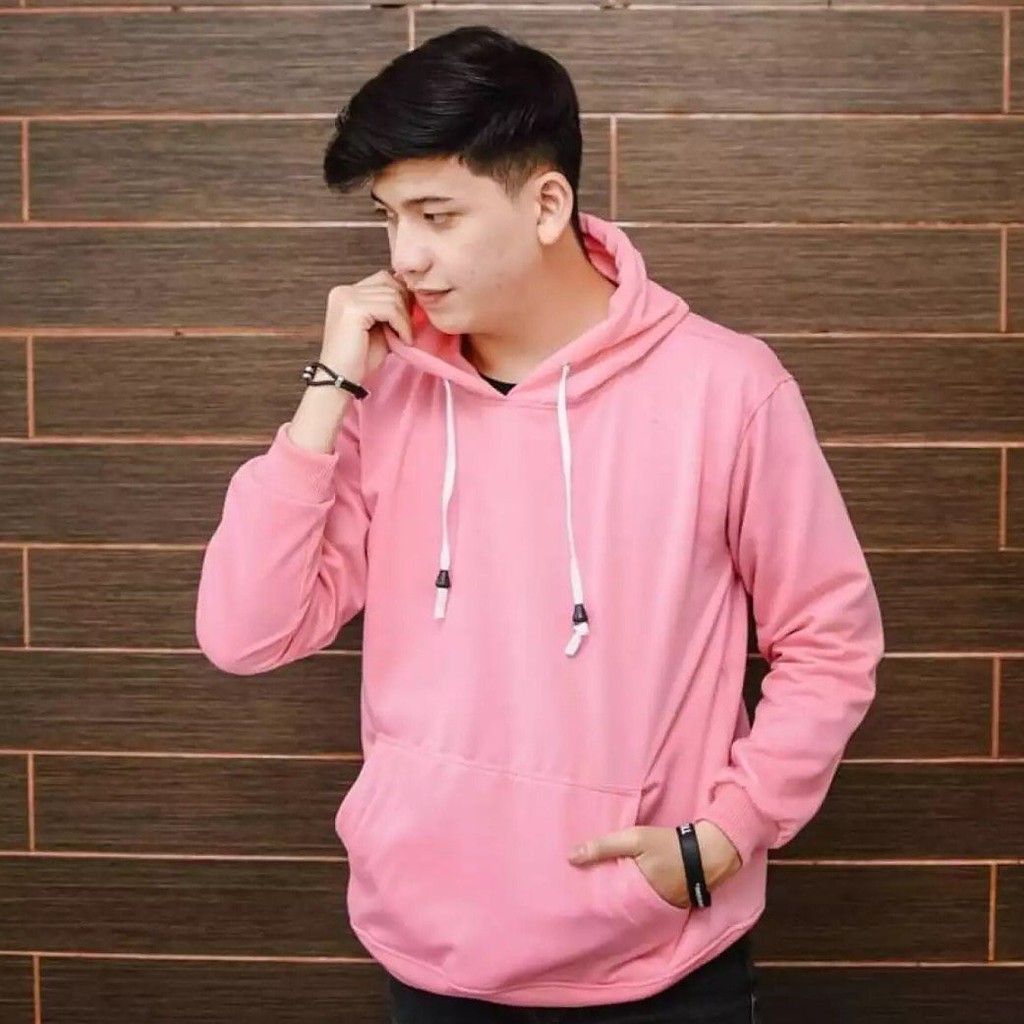 JAKET POLOS HOODIE JUMPER POLOS PRIA WANITA HOODIE JUMPER FLEECE DISTRO PINK SOFT RMD STORE M XXL