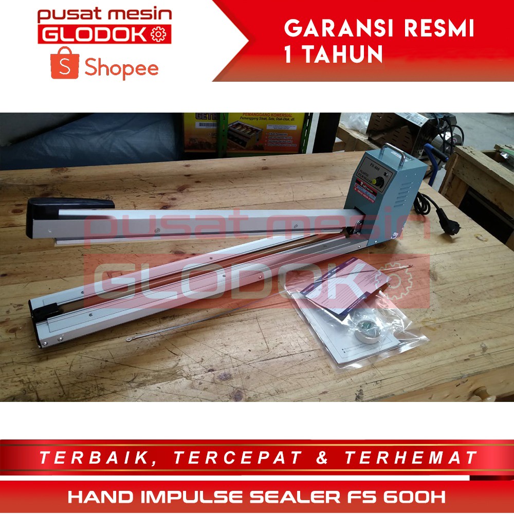 Jual MESIN PENYEGEL PLASTIK HAND IMPULSE SEALER FS600H POWERPACK
