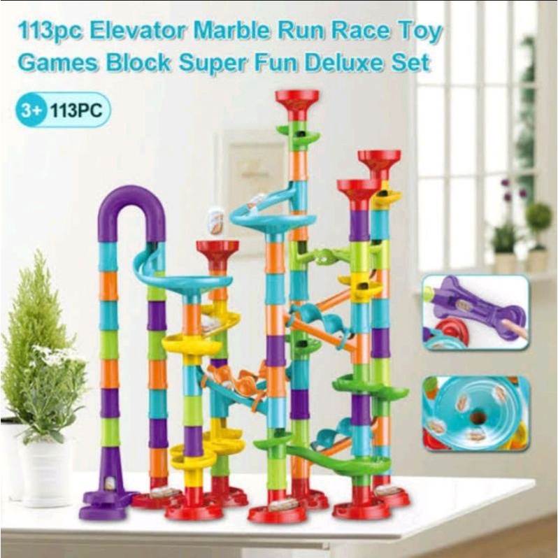 Jual MAINAN MARBLE RUN 113 PCS / TRACK MARBLE MAINAN JALUR KELERENG ...