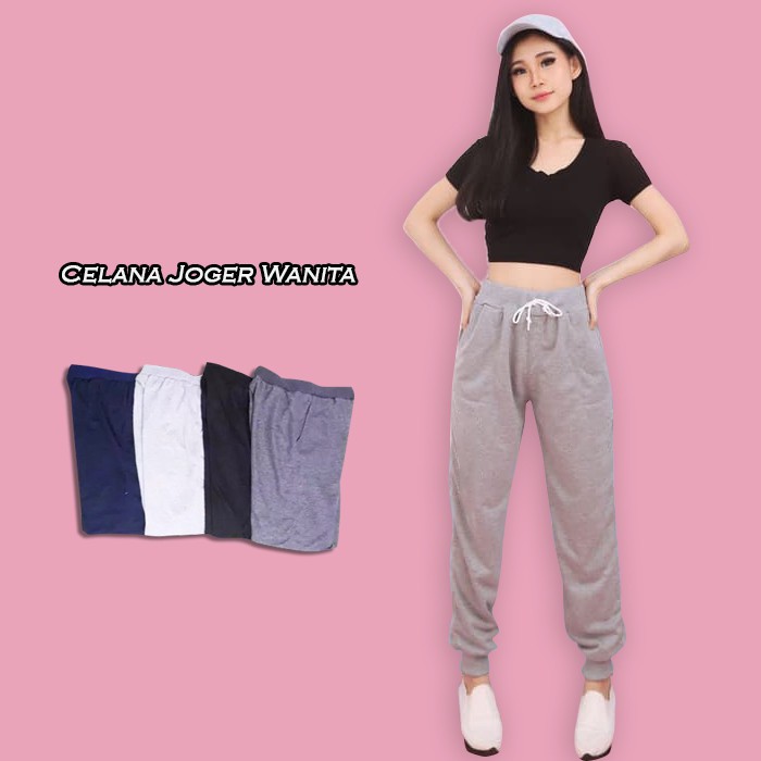 Jual Celana Jogger Wanita Jogger Pants Katun Stretch [ Bahan Melar