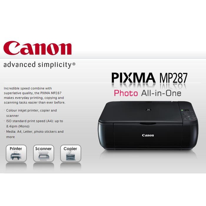 Jual Printer All In One Canon Pixma Mp287 Mp 287 Print Scan Copy Resmi Canon Shopee Indonesia 6307