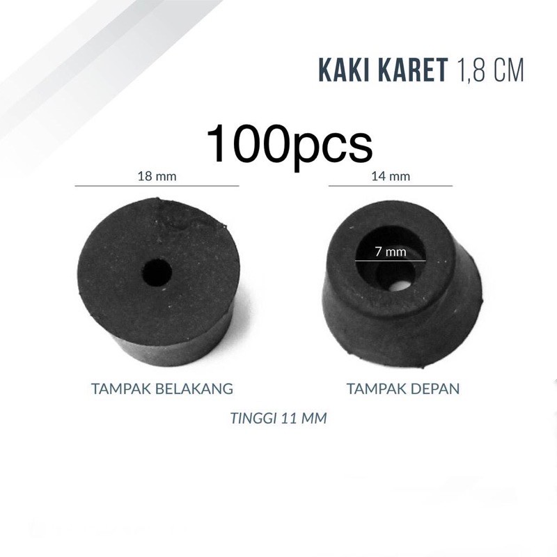 Jual 100pcs Kaki Karet 1,8 cm (PVC) untuk Salon Speaker / Box Power ...
