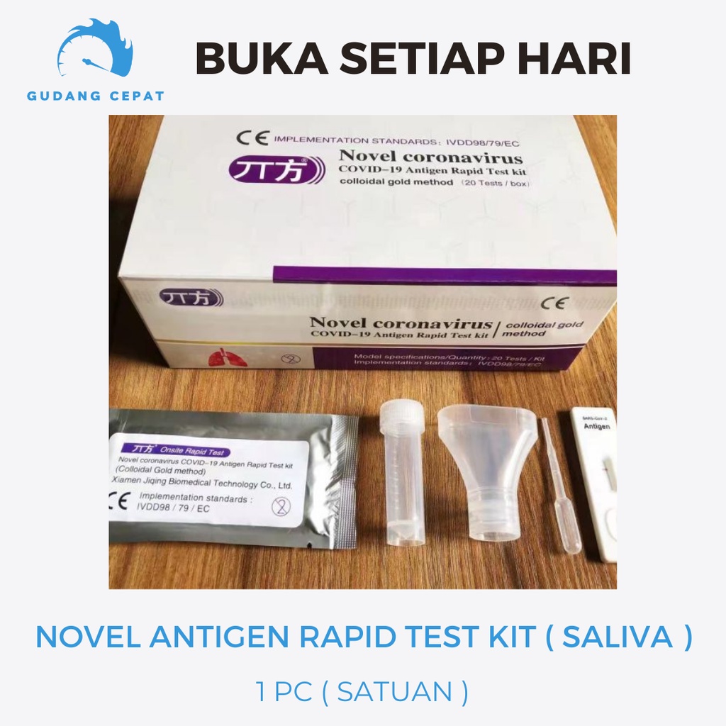 Jual Novel Coronavirus Covid-19 Antigen 1pc Saliva Rapid Test Kit Swab ...