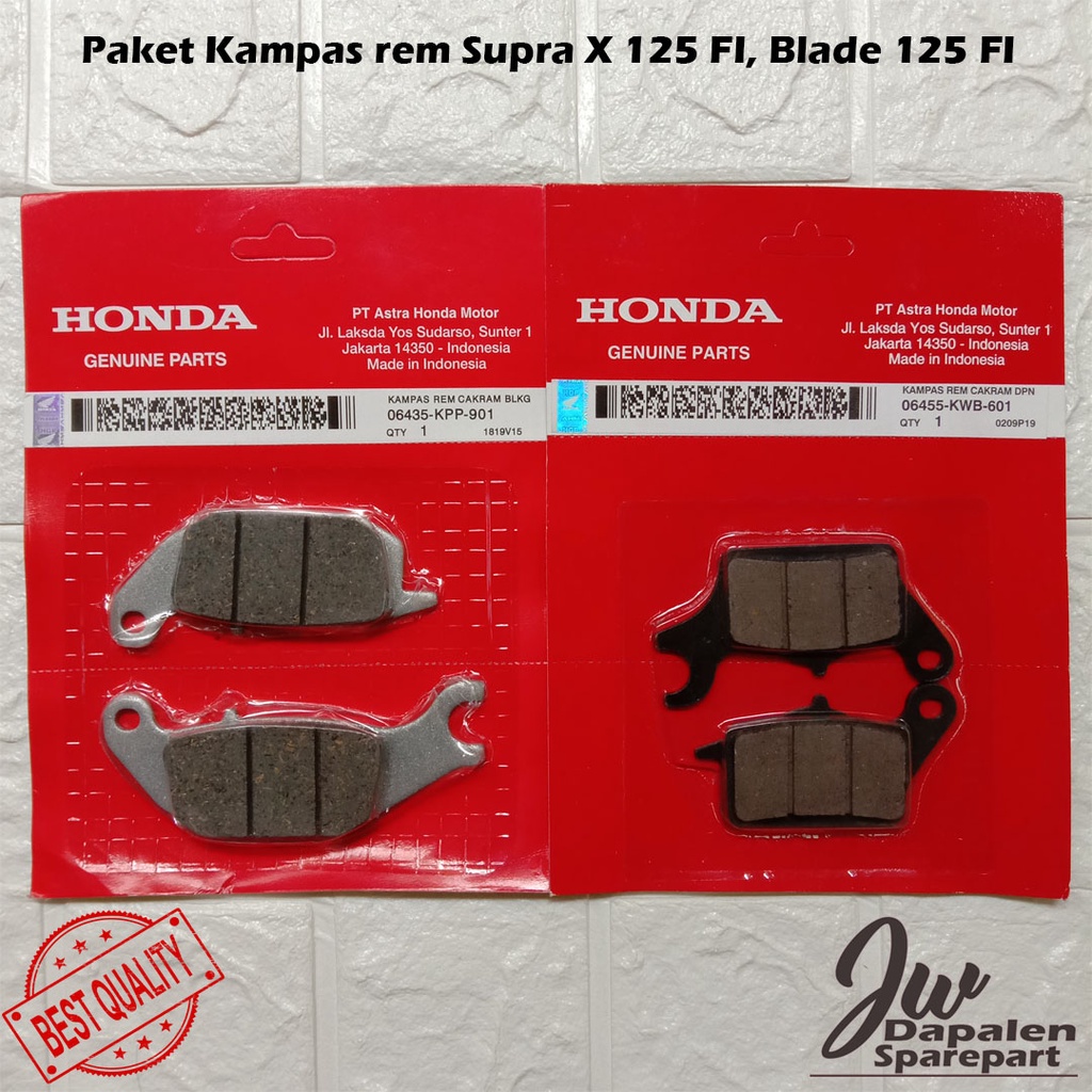 Jual Paket Kampas Rem Supra X Fi Blade Fi Depan Belakang Kwb Kpp Shopee Indonesia