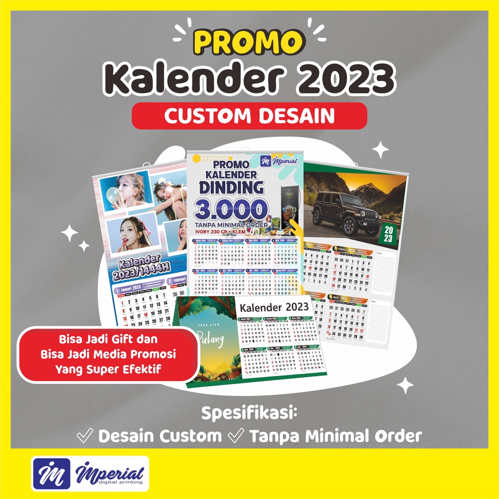 Jual Cetak Kalender Dinding 2023 Custom Desain / Kalender Meja ...