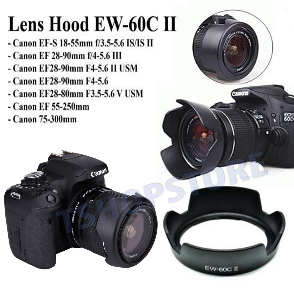 Jual Lens Hood Lensa EW60C II for Kamera Canon 1855mm Shopee Indonesia