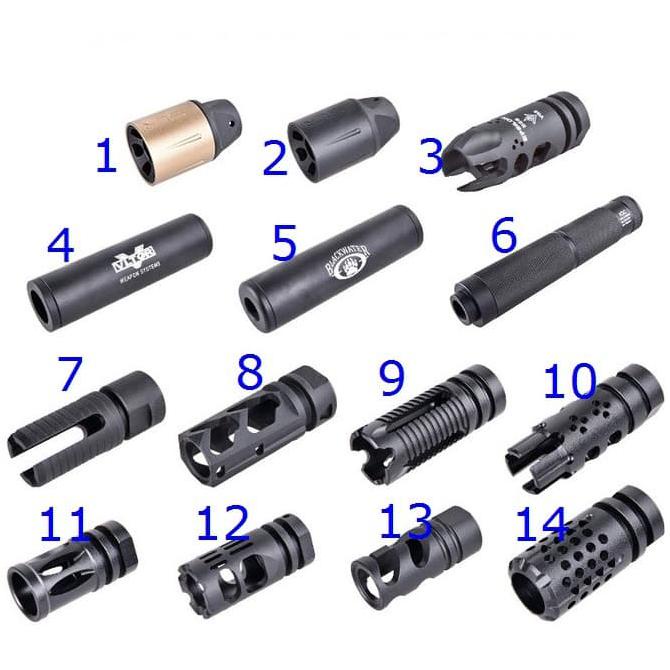 Jual Hobi/ Flash Hider Muzzle Head Suppressor Peredam Silencer Aeg Wgg ...