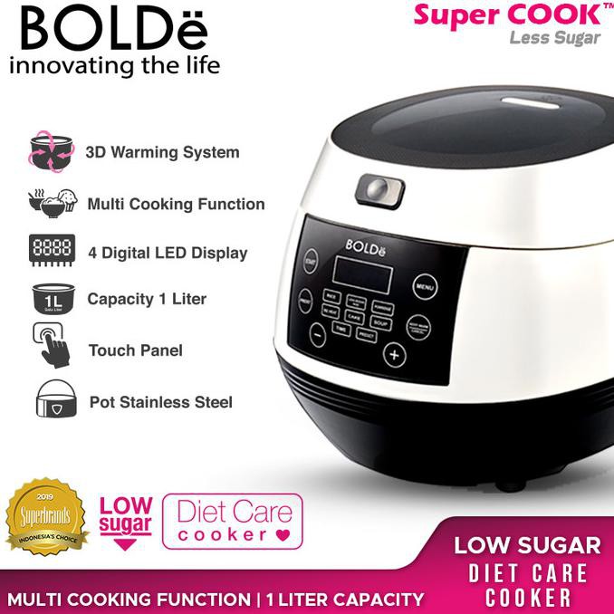 Jual BOLDe Less Sugar Super COOK Rice Cooker 1 Liter Rendah Gula 400