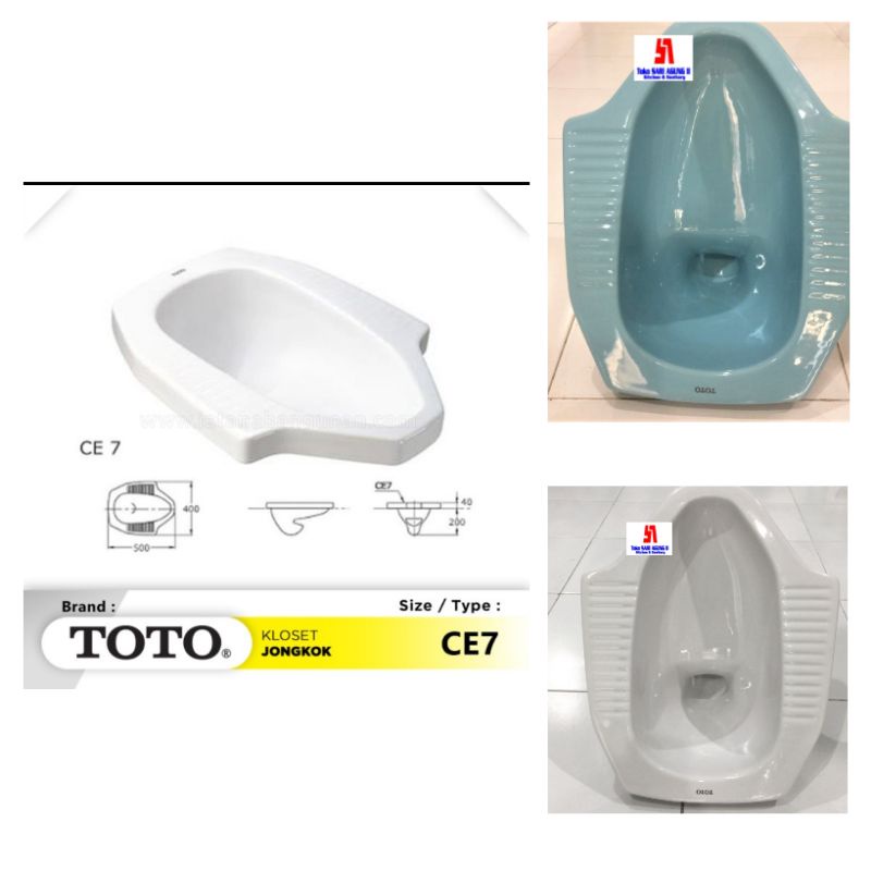 Jual TOTO CE7/CLOSET JONGKOK MERK TOTO WARNA PUTIH DAN BIRU TIPE CE7 ...