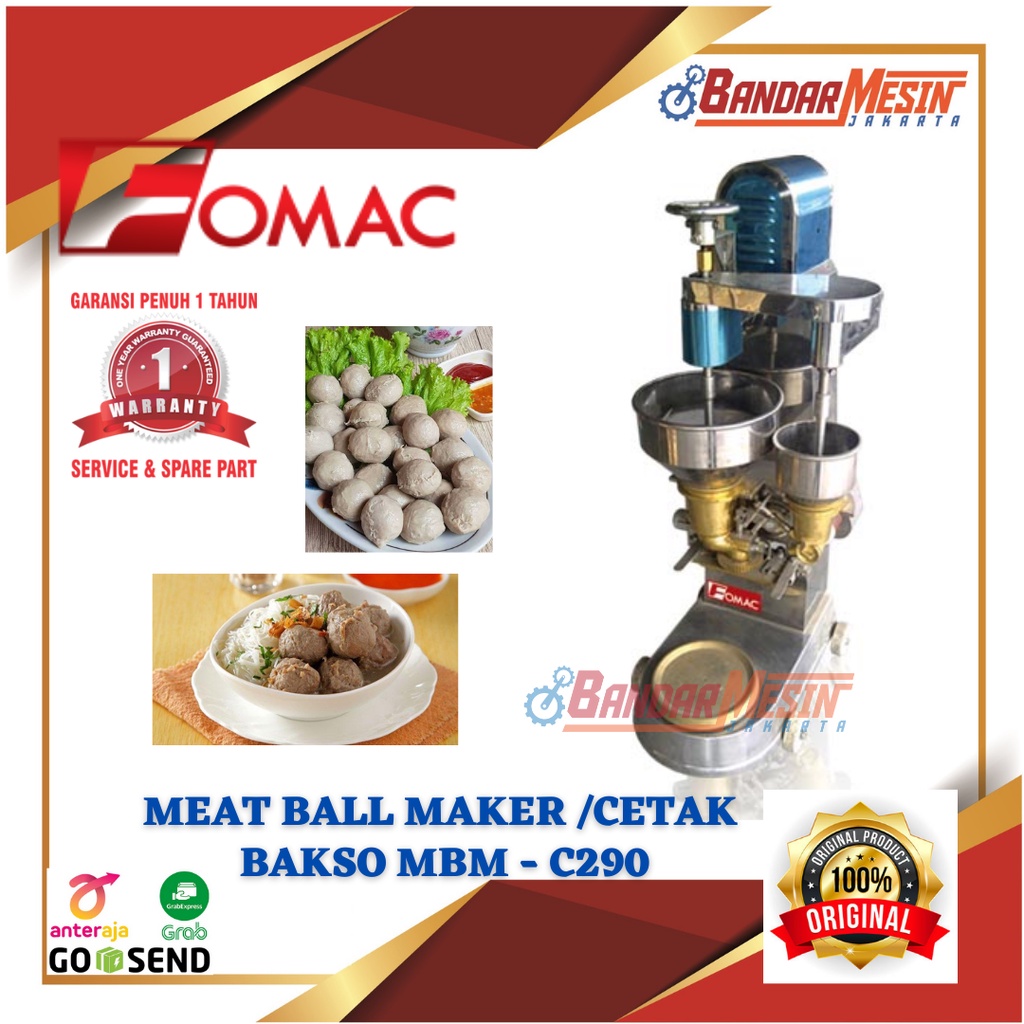 Jual Mesin Cetak Bakso Isi Otomatis Meat Ball Maker Fomac Mbm C290